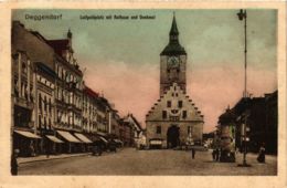 CPA AK Deggendorf Luitpoldplatz Mit Rathaus U.Denkmal GERMANY (892383) - Deggendorf