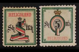 1875-90 1m & 5m Both Perf 11½, SG 18a/19a, Mint Without Gum. Rare, Cat £2800 (2 Stamps) For More Images, Please Visit Ht - Heligoland (1867-1890)