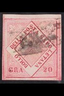 NAPLES 1859 - 61 20gr Carmine, Type II, POSTAL FORGERY, Sass F9, Very Fine Used. Signed Matl. For More Images, Please Vi - Ohne Zuordnung