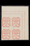 PARMA FORGERIES. 1859 40c Red (as Sassone 17) Corner Block Of 4 On Gummed Paper, Fine Mint (4 Stamps) For More Images, P - Unclassified