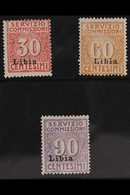LIBYA SERVIZIO COMMISSIONI 1915 Set, Sass. S. 72, Never Hinged Mint. (3 Stamps) For More Images, Please Visit Http://www - Autres & Non Classés