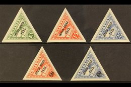 1933 "LATVIJA - AFRIKA" Riga - Bathurst Flight Air Charity Overprints Complete Set (Michel 220/24, SG 235/39), Fine Neve - Latvia