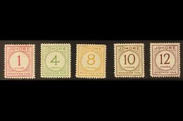 JOHORE POSTAGE DUES 1938 Complete Set, SG D1/5, Very Fine Mint (5 Stamps). For More Images, Please Visit Http://www.sand - Other & Unclassified