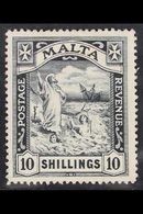 1919 10s Black Wmk Mult Crown CA, SG 96, Very Fine Mint. Missing From Most Collections. For More Images, Please Visit Ht - Malta (...-1964)