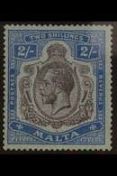 1921-22 KGV (wmk Mult Script CA) 2s Purple And Blue/blue, Variety "Break In Lines Below Left Scroll", SG 103e, Very Fine - Malte (...-1964)
