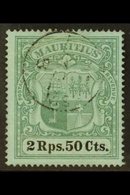 1900-05 2r50 Green & Black/blue, SG 154, Fine Cds Used For More Images, Please Visit Http://www.sandafayre.com/itemdetai - Mauritius (...-1967)