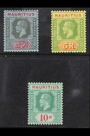 1913-22 Watermark Multi Crown CA 2r50 Black And Red On Blue, Die I (SG 202), 5r Green And Red On Pale Yellow, Die II (SG - Maurice (...-1967)