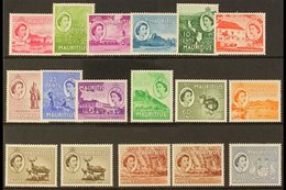 1953-58 Definitives Complete Set, SG 293/306, Plus The 1R And 5R SG Listed Additional Shades (SG 303a & SG 305a) Never H - Mauricio (...-1967)