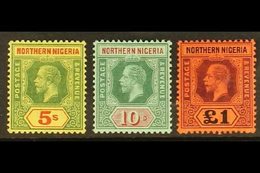 1912 5s, 10s & £1 Top Values, SG 50/52, Very Fine Mint (3 Stamps) For More Images, Please Visit Http://www.sandafayre.co - Nigeria (...-1960)