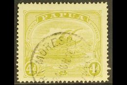 1911-15 4d Pale Olive-green, Watermark Crown To Right, SG 88w, Fine Port Moresby Cds Used. For More Images, Please Visit - Papua-Neuguinea