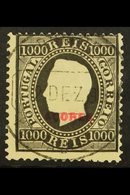 AZORES 1882-85 1000r Black Perf 12½, SG 84, Afinsa 59, Very Fine Used For More Images, Please Visit Http://www.sandafayr - Sonstige & Ohne Zuordnung