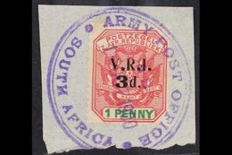LYDENBURG 1900 (Sept) 3d On 1d Rose-red And Green Of Transvaal With "V.R.I." Overprint, SG 5, Very Fine Used On Piece Wi - Unclassified