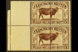 FARM DAIRY LEVY REVENUE STAMPS 1930 ½d Brown Cow, Unmounted Mint Vertical Pair Of Complete Stamps, Margins At Left, Some - Non Classificati