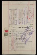 REVENUES ON DOCUMENT Group Of Four Docs, We See 1946 Deed Of Transfer With Scarce 1938-42 9s Green Alongside 1943-6 £1 & - Sin Clasificación