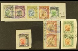 REVENUES 1954 Small Group Incl. £5, £10, £20 & £50 Used On Piece, Barefoot 38/43, Fine Used. For More Images, Please Vis - Rodesia Del Sur (...-1964)