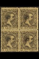 1899 2c Black Alfonso XIII, SG 289 (Edifil 214), Never Hinged Mint BLOCK OF FOUR With Excellent Centering For This Issue - Altri & Non Classificati