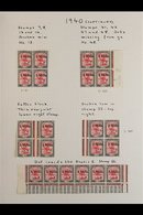 1940-1 FINE GROUP Of BLOCKS & LISTED VARIETIES 5m On 10m Carmine & Black, SG 78, Includes Both Dots Omitted, Short "mim" - Sudan (...-1951)