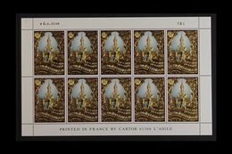 1996 50th Anniv Of King Bhumibol's Accession 100b Gold Foil, SG 1867, A Never Hinged Mint COMPLETE SHEET OF TEN With Ful - Thailand