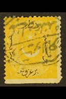 1868-70 1pi Yellow Perf 13¼ PRINTED BOTH SIDES, NO OVERPRINT AT BACK Variety (SG 37c, Isfila 48 BE059, Michel 15 A Var), - Sonstige & Ohne Zuordnung