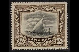1908 30r Black And Sepia, Wmk Rosette, Dhow SG 241, Very Fine Lightly Hinged Mint. For More Images, Please Visit Http:// - Zanzibar (...-1963)