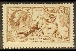 1915 2s6d Yellow- Brown (worn Plate) De La Rue Seahorse, SG 406, Mint Very Lightly Hinged. For More Images, Please Visit - Non Classés