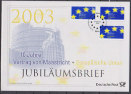 BRD FDC 2003 MiNr.2373 Jubiläumsbrief10 Jahre Vertrag Von Maastricht ( Dg 149 )  Günstige Versandkosten - 2001-2010