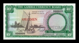 Gambia 10 Shillings 1965-1970 Pick 1s Specimen SC- AUNC - Gambie