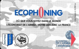 CARTE-PREPAYEE-MILITAIRE- ECOPHONING-DIVISION SALAMANDE-GRIS-PALE-10000Ex-TBE -  Cartes à Usage Militaire