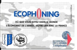 CARTE-PREPAYEE-MILITAIRE- ECOPHONING-DIVISION SALAMANDE-VERT OLIVE-PALE-10000Ex-TBE - Military Phonecards
