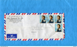 MARCOPHILIE-Lettre  *HONG KONG->France Cad  1973 -4- StampsN° 204 Queen Elisabeth - Storia Postale
