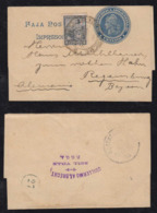 Argentina 1908 Uprated Wrapper Stationery BELL VILLE To REGENSBURG Bavaria Germany - Covers & Documents