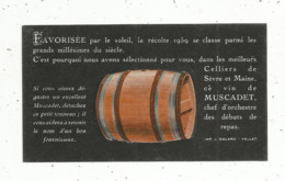 Carte De Visite à Systéme , Détacher Le Petit Tonneau...... , MUSCADET ,  ANDRE VINET , VALLET ,Loire Atlantique,2 Scans - Visitekaartjes