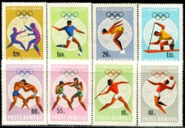 AT4208 Romania 1968 Olympics Rowing Football And Other 8V MNH - Winter 2002: Salt Lake City - Paralympics