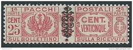 1945 LUOGOTENENZA PACCHI POSTALI 25 CENT MNH ** - SV13 - Postal Parcels