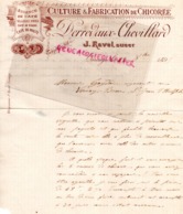 SUISSE -GENEVE- CAROUGE-RARE LETTRE MANUSCRITE 1895 DERREVAUX CHEVILLARD-CULTURE FABRICATION CHICOREE-ESSENCE CAFE MALTE - Suisse