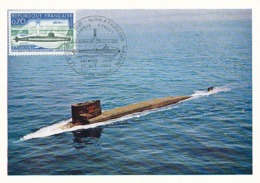 D38185 CARTE MAXIMUM CARD FD TRIPLE 1969 FRANCE - SUBMARINE NUCLEAR SOUS-MARIN CP ORIGINAL - Submarines
