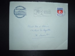 LETTRE TP BLASON PARIS 0,30 OBL.MEC.7-2 1967 67 STRASBOURG GARE + VOYAGS SEEGMULLER AVION BATEAU TRAIN - Altri & Non Classificati