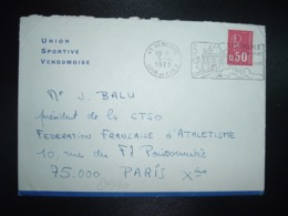 LETTRE TP M. DE BEQUET 0,50 OBL.MEC.5-6 1973 41 VENDOME LOIR ET CHER + UNION SPORTIVE VENDOMOISE - Altri & Non Classificati