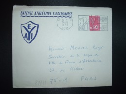 LETTRE TP M. DE BEQUET 0,50 OBL.MEC.14-6 1973 36 ISSOUDUN INDRE + ENTENTE ATHLETIQUE ISSOLDUNOISE - Sonstige & Ohne Zuordnung