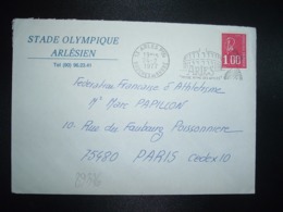 LETTRE TP M. DE BEQUET 1,00 OBL.MEC.24-2 1977 13 ARLES PPAL BOUCHES DU RHONE + STADE OLYMPIQUE ARLESIEN - Autres & Non Classés