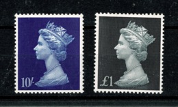 Ref 1328 - GB MNH - Machin High Values Sterling 10/= & £1 Stamps - Unused Stamps