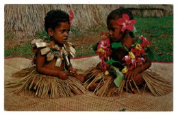 Ref 1328 - Fiji Ethnic Postcard - Children Nasilai Tropicana Resort - Pacific Islands - Figi