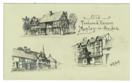 Ref 1331 - Unusual Triple View Postcard - Old Timbered Houses Henley-in-Arden Warwickshire - Sonstige & Ohne Zuordnung