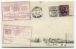 RC 13686 CANADA 1928 TORONTO TO QUEBEC FLIGHT 1er VOL FFC - Lettres & Documents