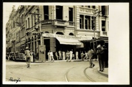 Recife - Pernambuco - Original Old Postcard, Downtown, Bond, Tram, People - Unused - Recife