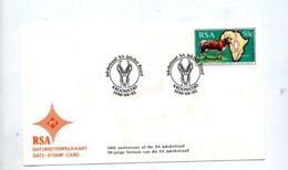 Carte Cachet Kroonstad 50 Ans Jukseiraad Theme Antilope - Lettres & Documents