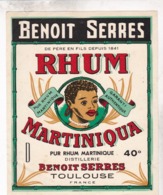 TRES BELLE ETIQUETTE MARTINIQUA / PUR RHUM MARTINIQUE / BENOIT SERRES TOULOUSE - Rhum