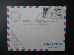 Enveloppe  1962 Nouvelle Calédonie La Tontouta Aérodrome Aviation Civile Pour Sté Générale En France  Bd Haussmann Paris - Storia Postale