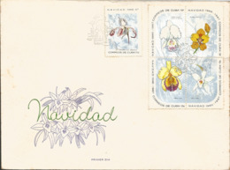 V) 1967 CARIBBEAN, CHRISTMAS, FLOWERING PLANTS , WITH SLOGAN CANCELLATION IN BLACK, OVERPRINT IN BLACK, FDC - Lettres & Documents