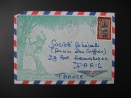 Enveloppe  Polynésie Française  Tahiti  1973     Pour Sté Générale Service Des Coffres  En France  Bd Haussmann Paris - Storia Postale